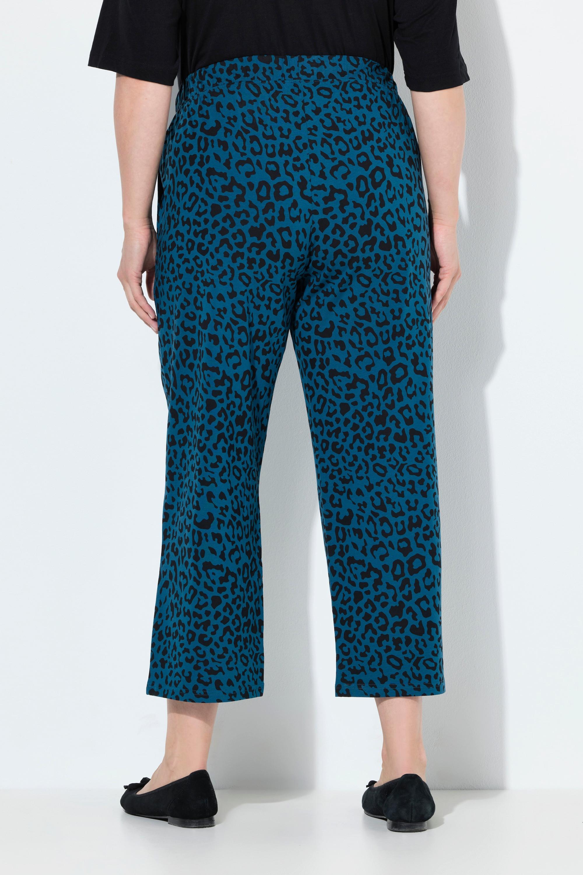 Ulla Popken Pantaloni 7/8 Jersey Gamba Larga Vita Elastica Tasche  