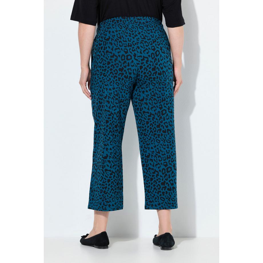 Ulla Popken Pantalon 7/8 Jersey Jambe Large Taille Élastique Poches  