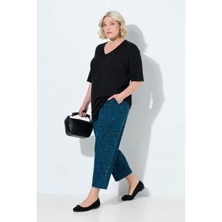 Ulla Popken Pantaloni 7/8 Jersey Gamba Larga Vita Elastica Tasche  