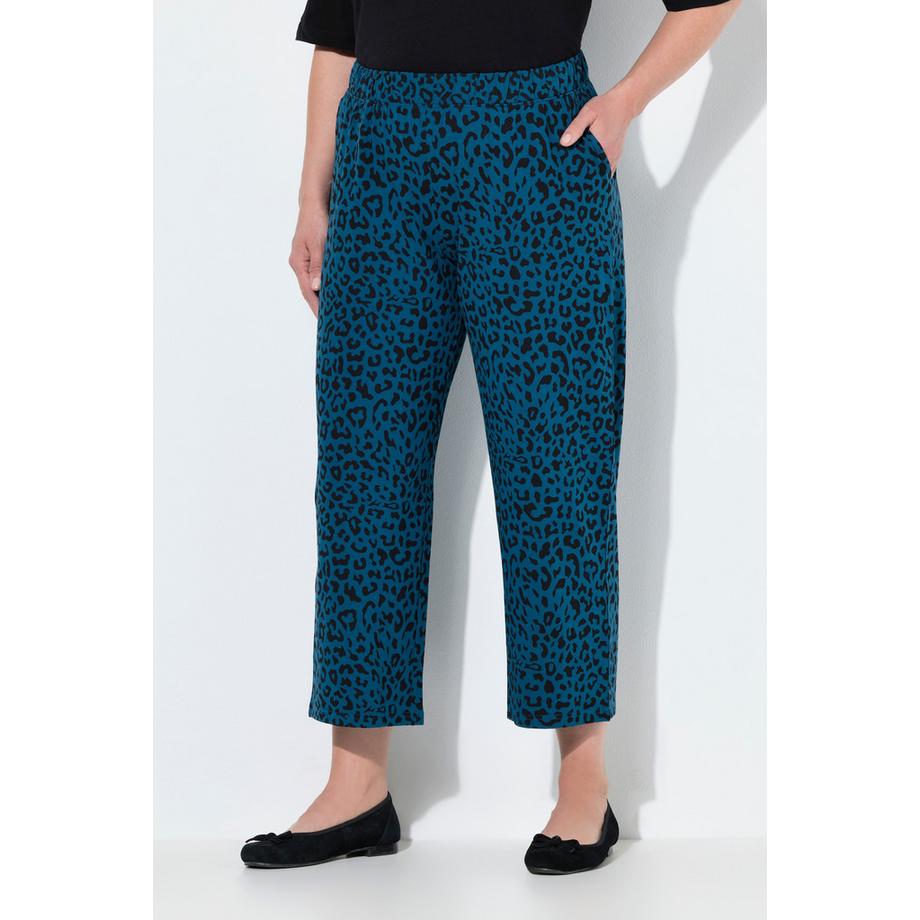 Ulla Popken Pantalon 7/8 Jersey Jambe Large Taille Élastique Poches  