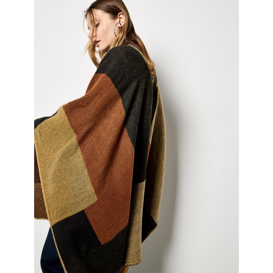 APRICOT Quadratische Cape mit Color-Blocking-Design  