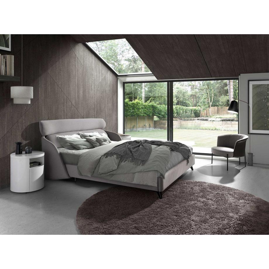 ANGEL CERDA Lit en tissu gris clair  