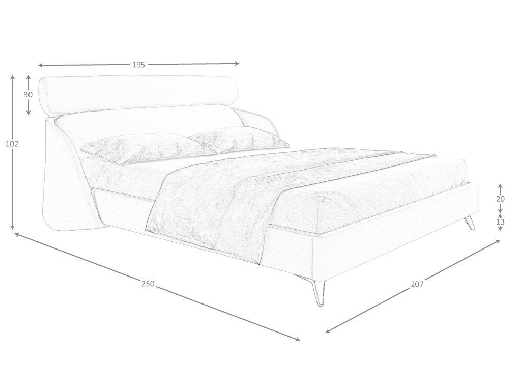 ANGEL CERDA Lit en tissu gris clair  