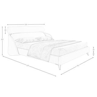 ANGEL CERDA Lit en tissu gris clair  