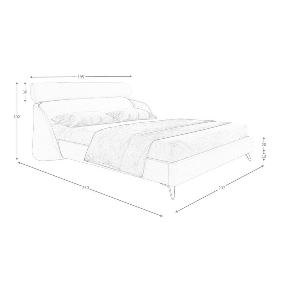 ANGEL CERDA Lit en tissu gris clair  