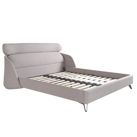 ANGEL CERDA Letto in tessuto grigio chiaro  