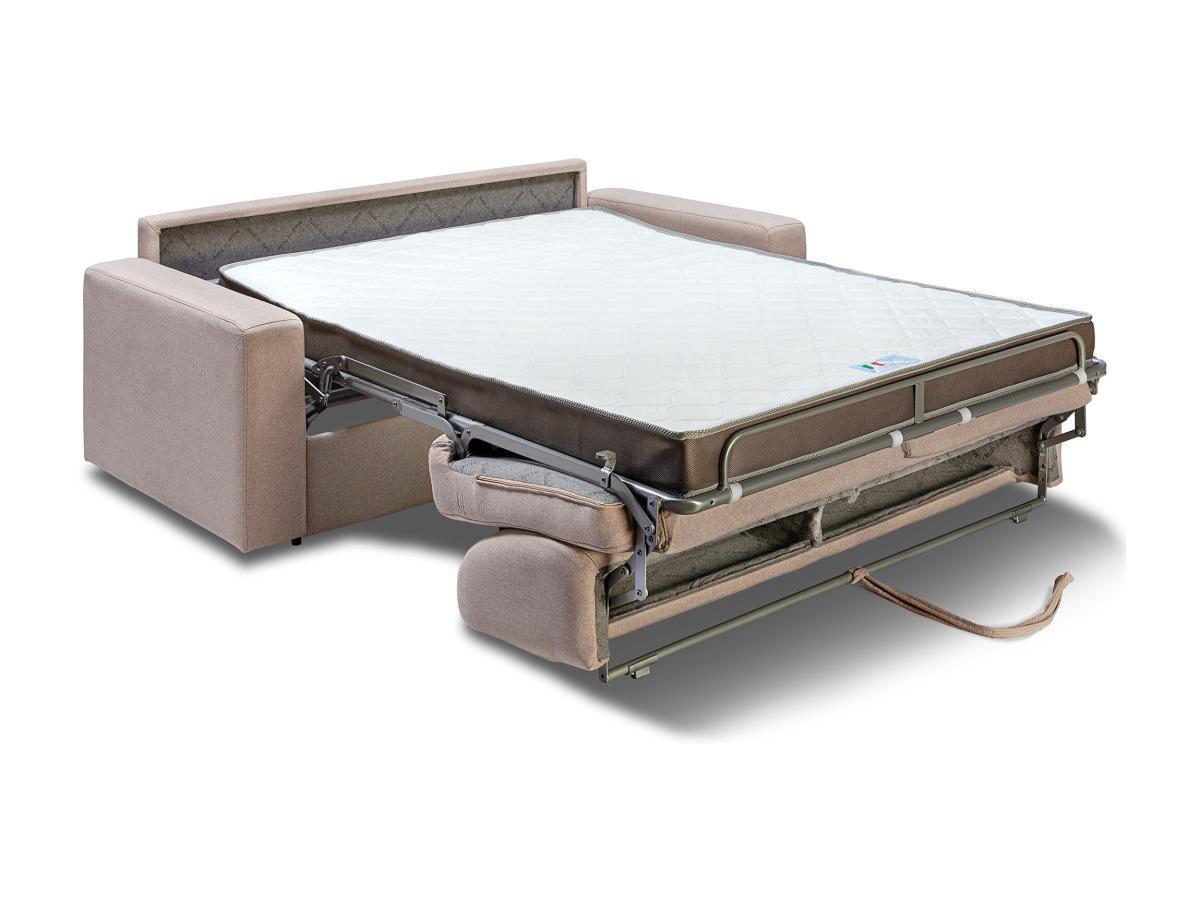 Vente-unique Canapé 3 places convertible express en tissu beige COGLIO  