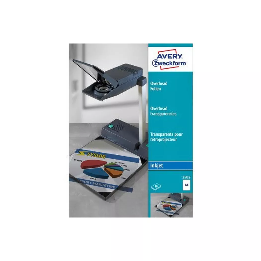 AVERY ZWECKFORM Film Overhead A4 2502 0,11mm inkjet 50 feuilles