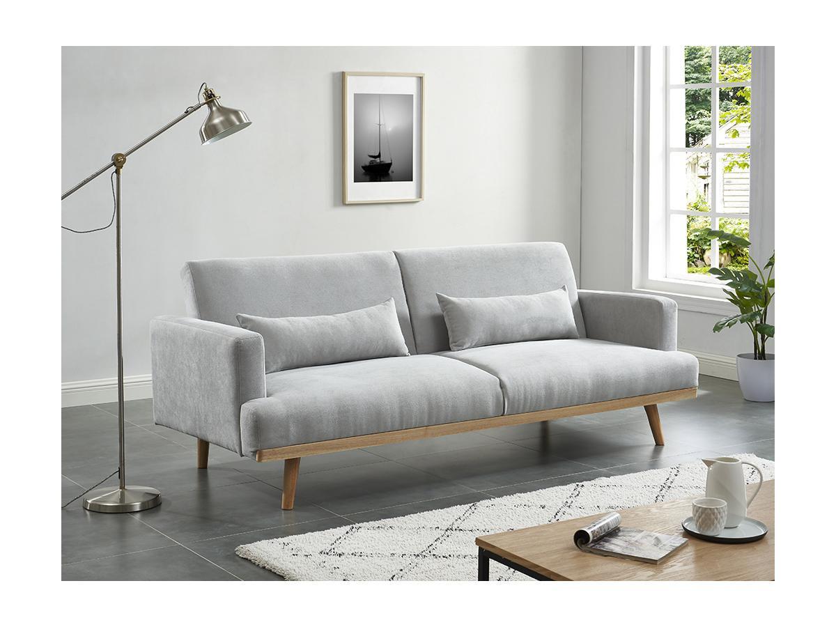 Vente-unique Schlafsofa Klappsofa 3Sitzer ESME Stoff  