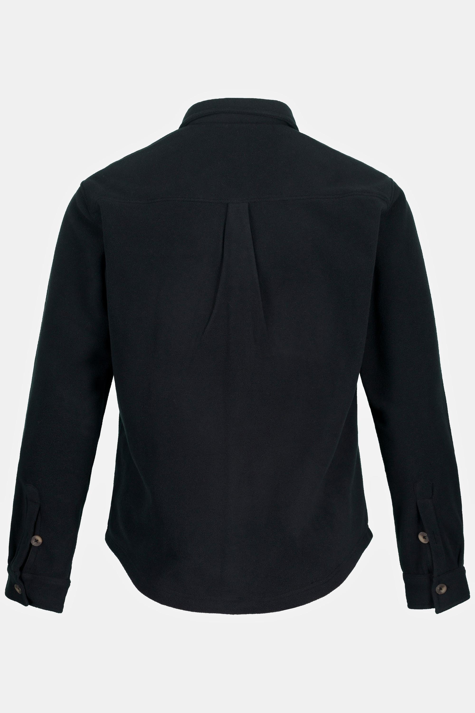 Sthuge Fleece Langarm Overshirt Modern Fit Kentkragen  