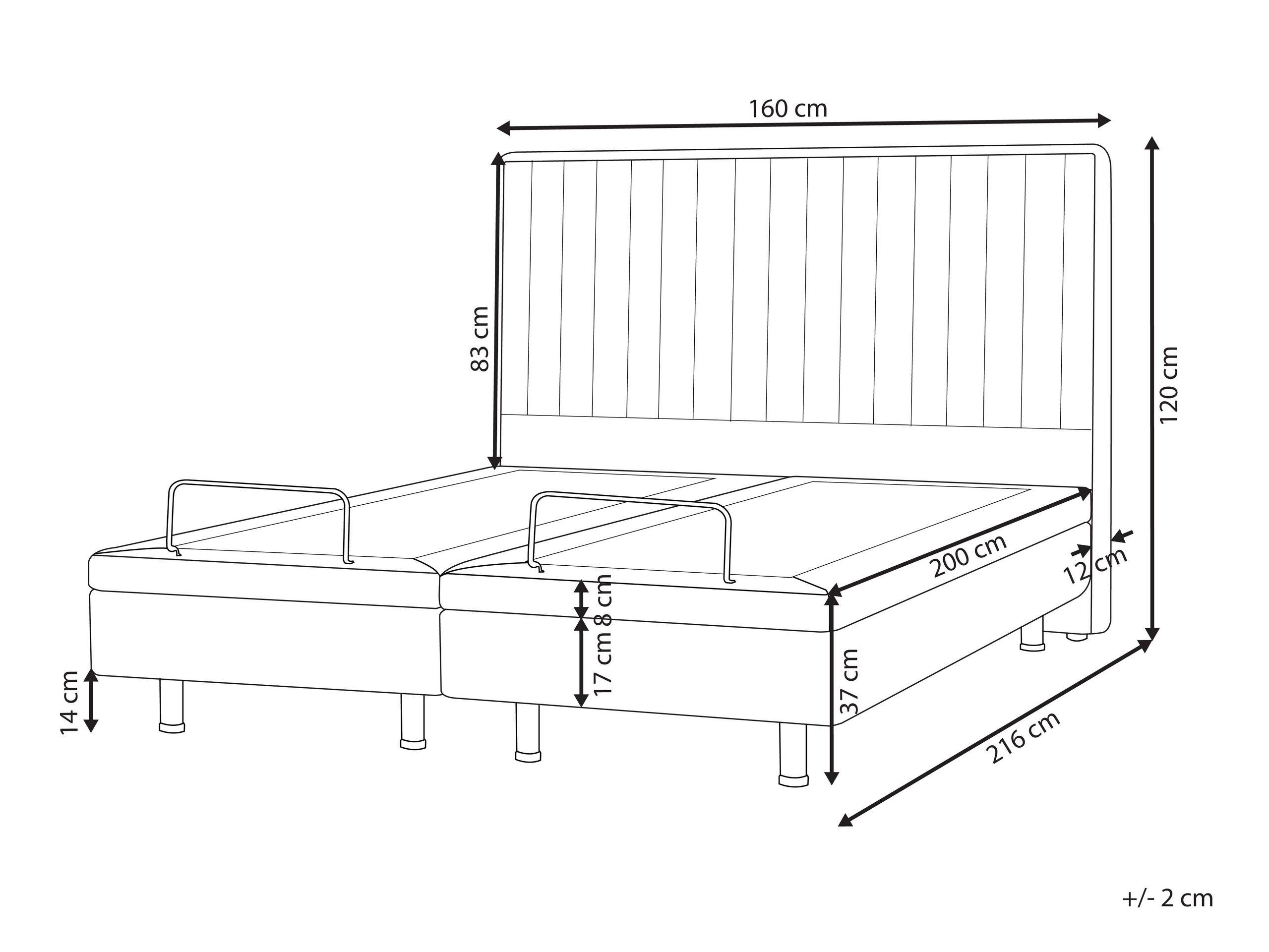 Beliani Bett mit Lattenrost aus Polyester Klassisch DUKE II  