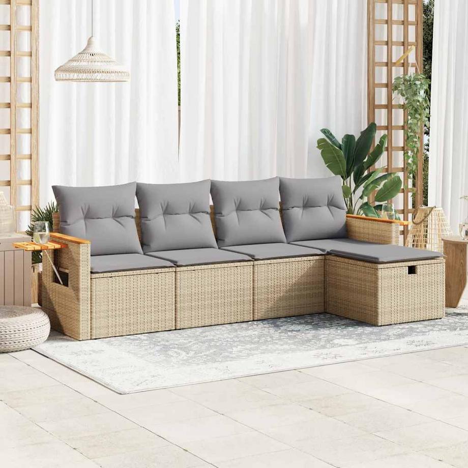 VidaXL set di divani da giardino Polirattan  