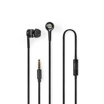 Kabel -Kopfhörer | 3,5 mm | Kabellänge: 1,20 m | Invided Mikrofon | Volumensteuerung | Silber
