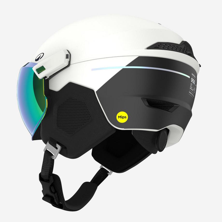 QUECHUA  Skihelm mit Visier Erwachsene - PST 950 MIPS weiss 