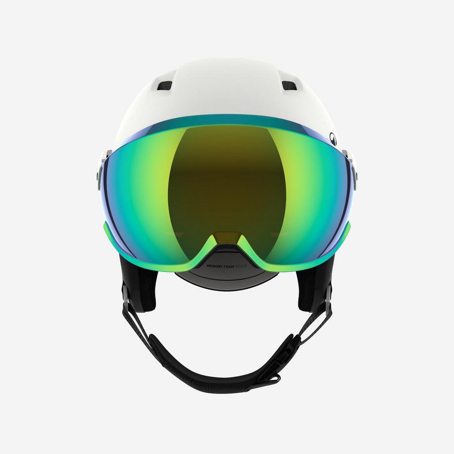 QUECHUA  Skihelm mit Visier Erwachsene - PST 950 MIPS weiss 