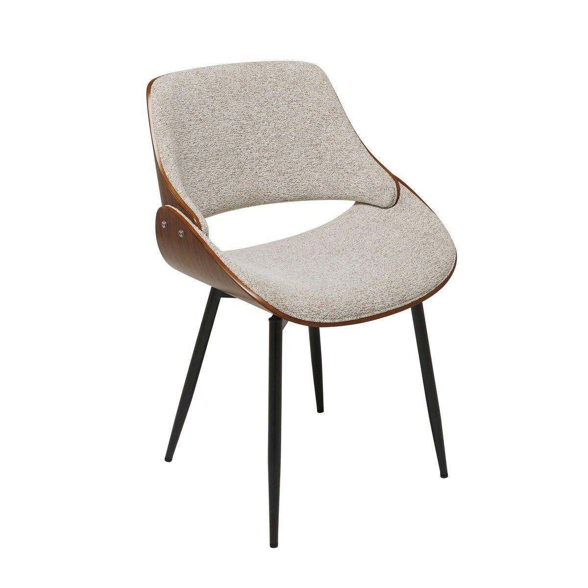 Calicosy Chaise en noyer et tissu beige  - MANNIX  