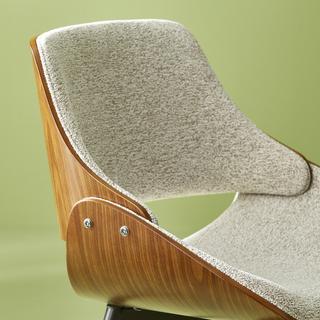 Calicosy Chaise en noyer et tissu beige  - MANNIX  