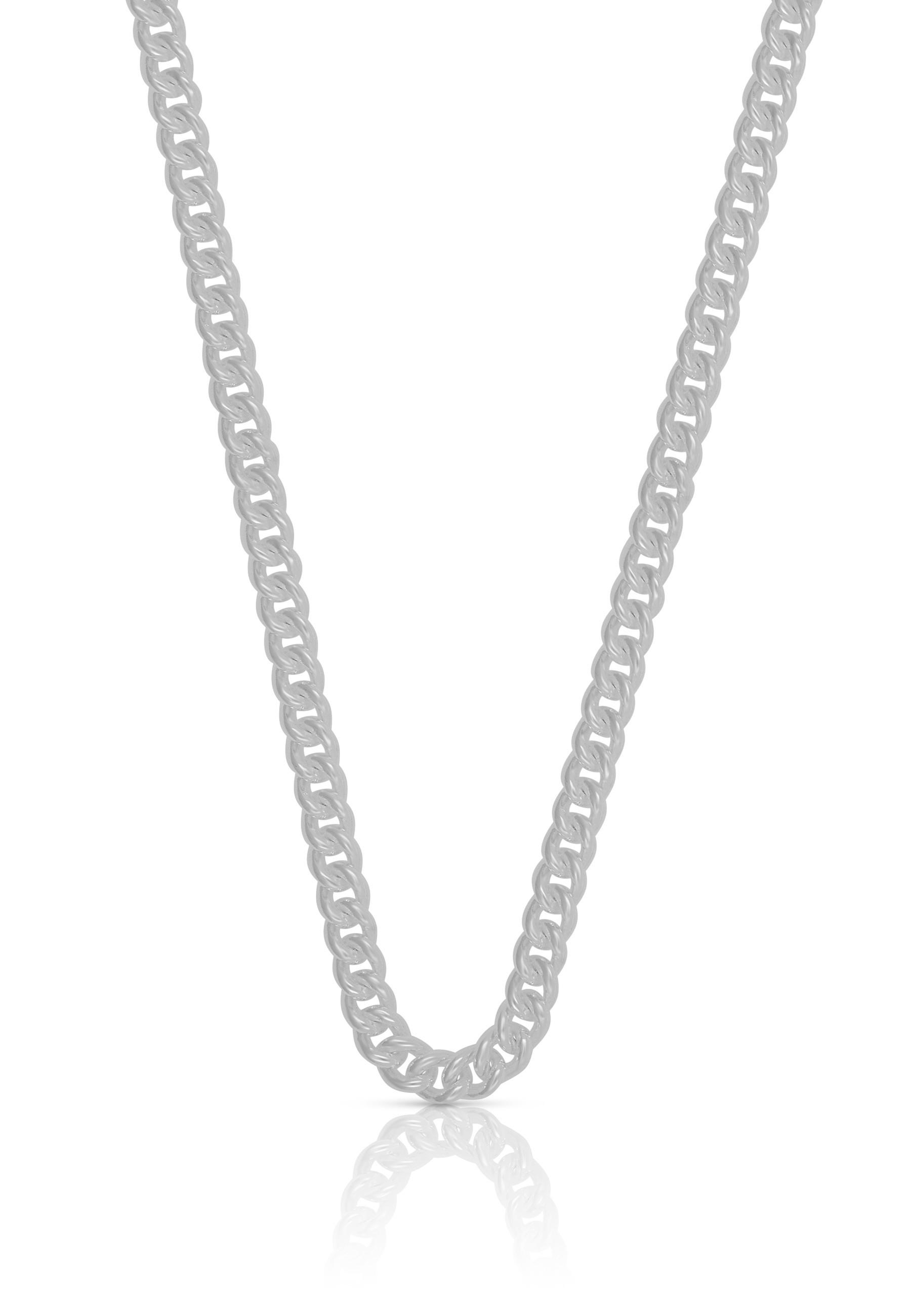 MUAU Schmuck  Collier gourmette ronde en argent 925, 4mm, 60cm 