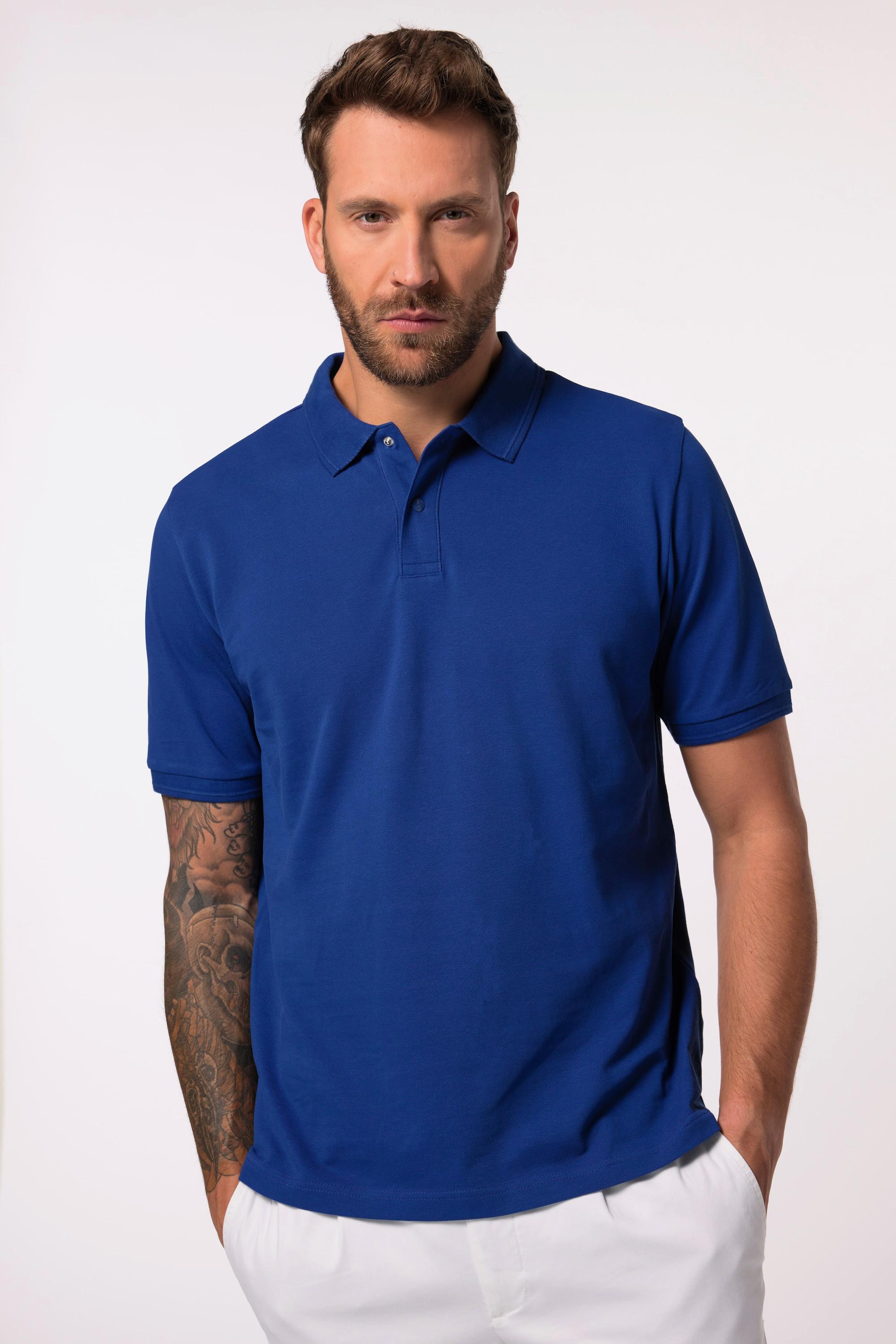 JP1880  Maglia polo in piqué con mezze maniche e bottoni automatici, fino alla tg. 8XL 