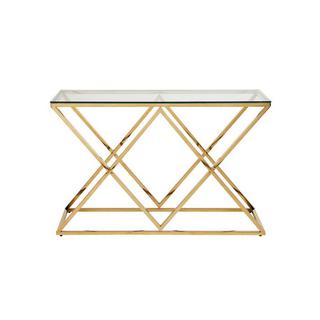 Vente-unique Wandkonsole Glas Stahl Goldfarben CHARLOTTE  