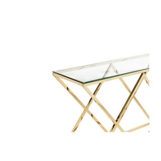 Vente-unique Wandkonsole Glas Stahl Goldfarben CHARLOTTE  