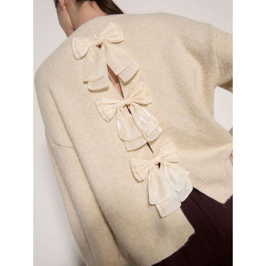 APRICOT Weicher Pullover mit Schleifen am Rücken  
