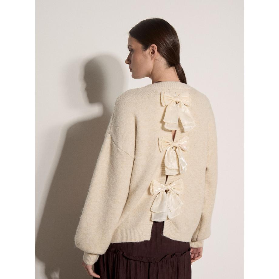 APRICOT Weicher Pullover mit Schleifen am Rücken  