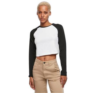 URBAN CLASSICS  T-shirt crop manches longues biologique femme  Retro Baseball 