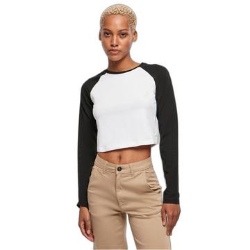 T-shirt crop manches longues biologique femme  Retro Baseball