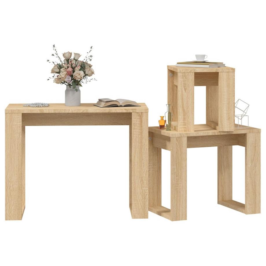 VidaXL Table gigogne bois d'ingénierie  