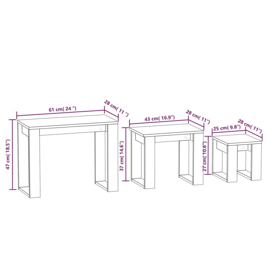 VidaXL Satztisch holzwerkstoff  