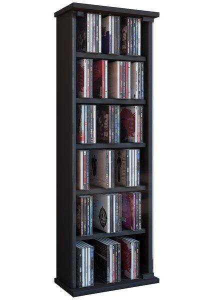 VCM Bois CD DVD Stand Étagère Rangement Étagère sur pied Support Vetro Porte en verre  