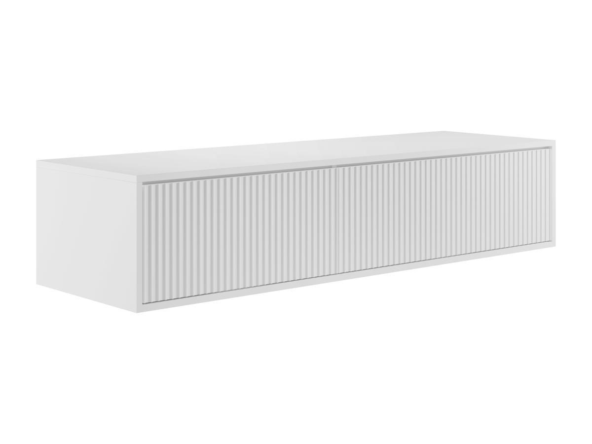 Vente-unique Mobile sotto lavabo sospeso a righe 150 cm Bianco - ARNEGA  