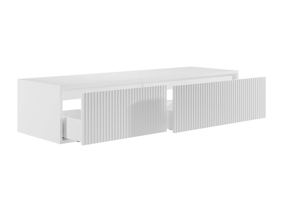 Vente-unique Mobile sotto lavabo sospeso a righe 150 cm Bianco - ARNEGA  