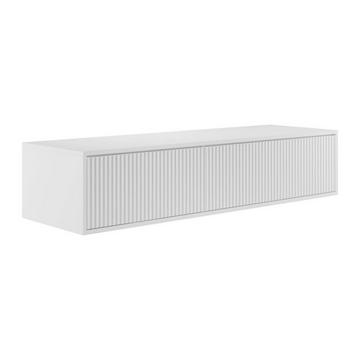 Meuble sous vasque suspendu strié - Blanc - 150 cm - ARNEGA