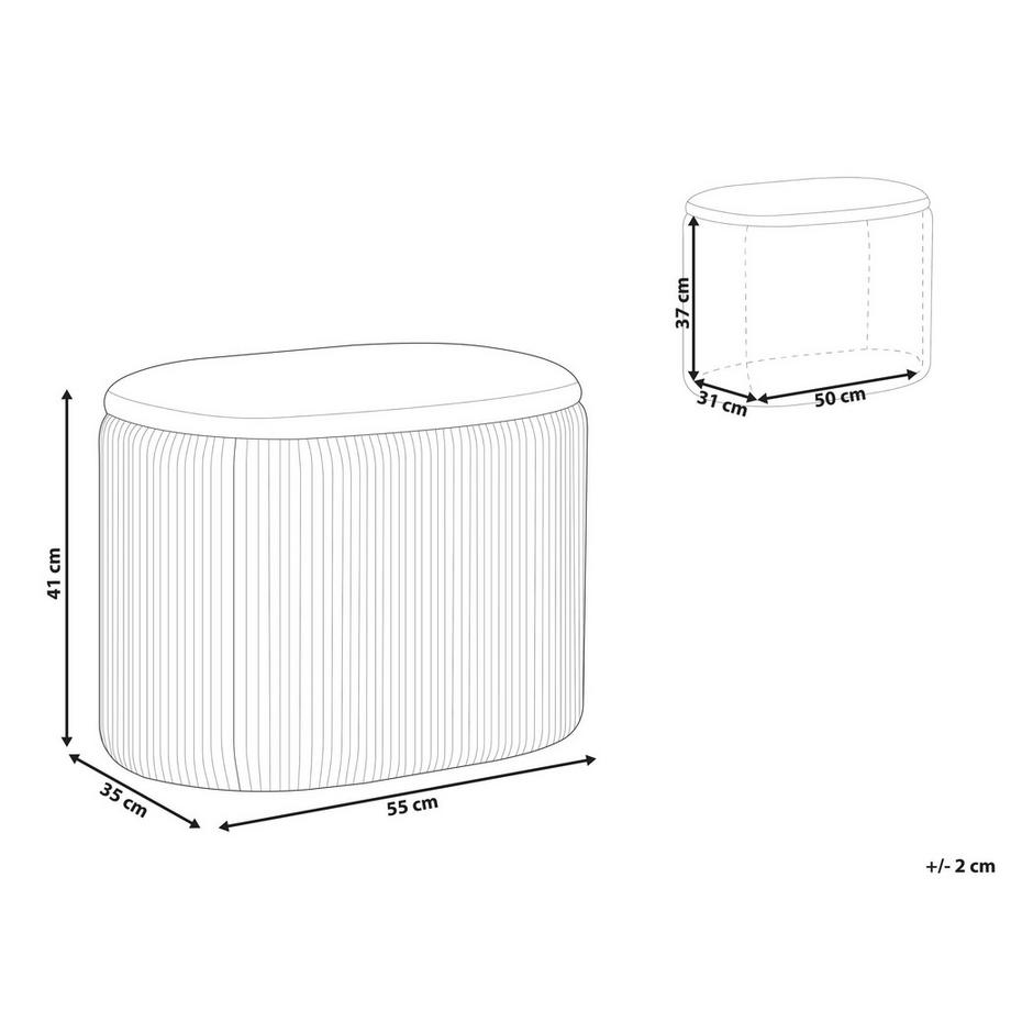 Beliani Pouf contenitore en Velluto Minimalista RICHLAND  