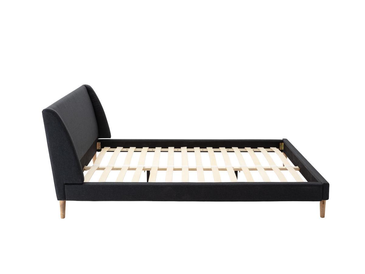 Vente-unique Letto Tessuto Antracite Scandinavo BENEDICTE  