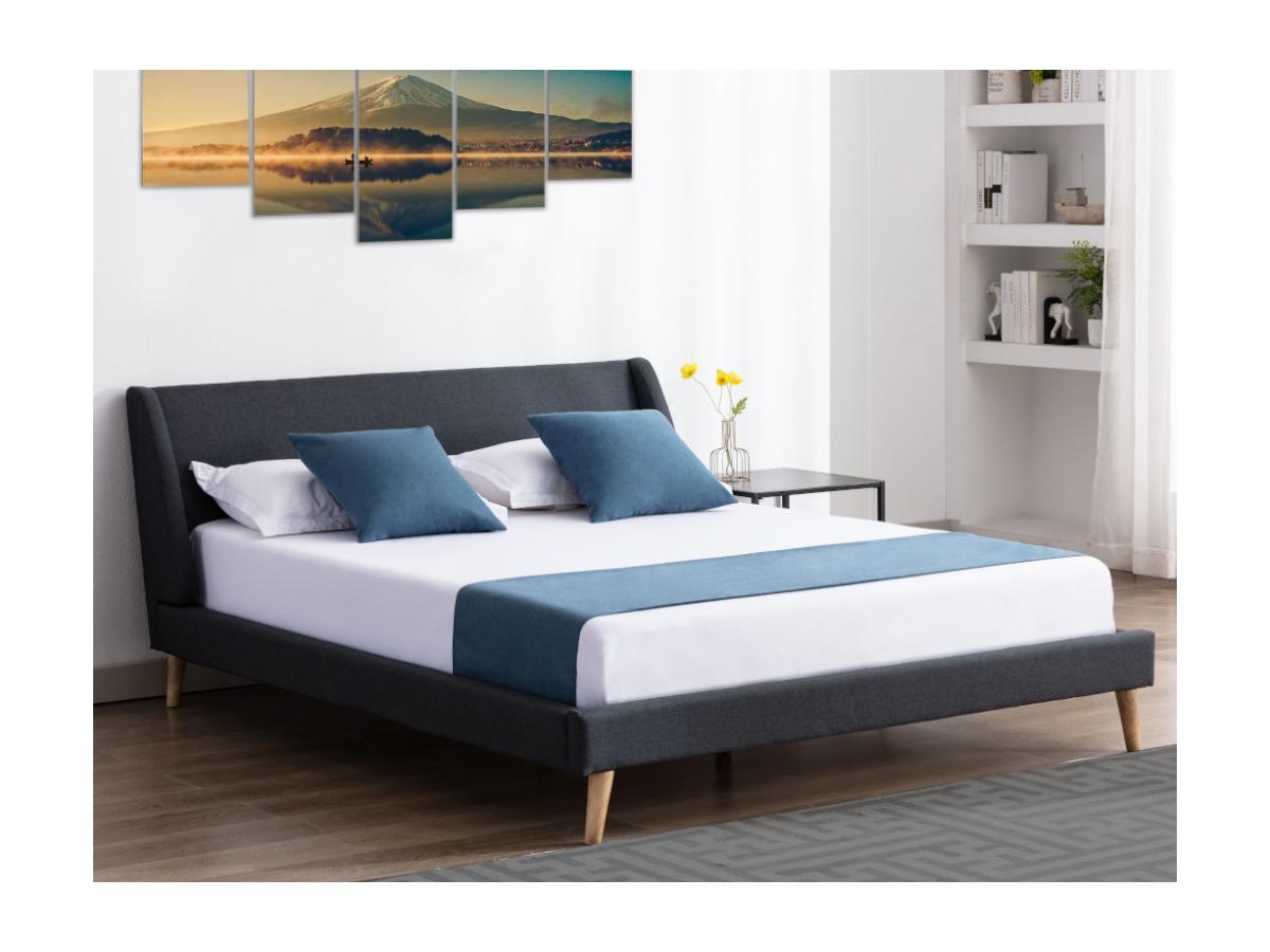 Vente-unique Bett skandinavisch Stoff 0 BENEDICTE  