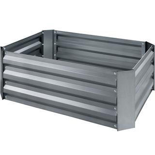 Tectake Carré potager VALERIANA galvanisé 140 L - 80 x 60 x 30 cm  