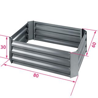 Tectake Carré potager VALERIANA galvanisé 140 L - 80 x 60 x 30 cm  