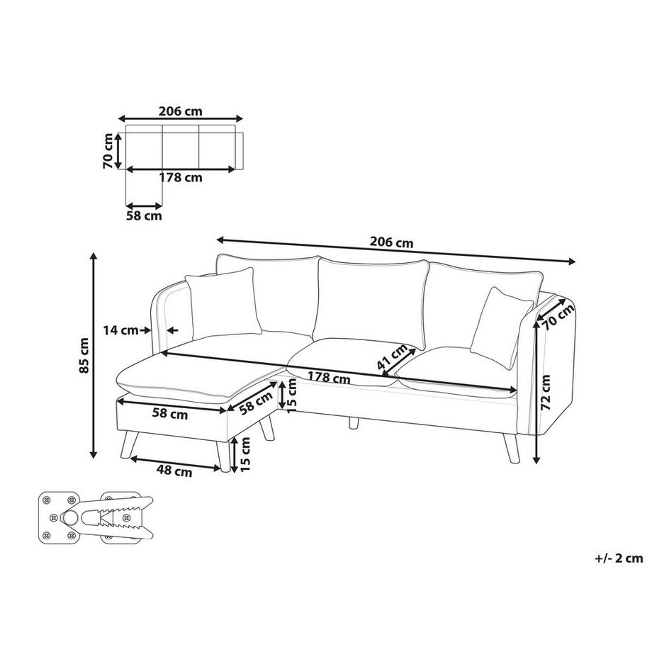 Beliani Canapé 3 places Moderne DALVIK  