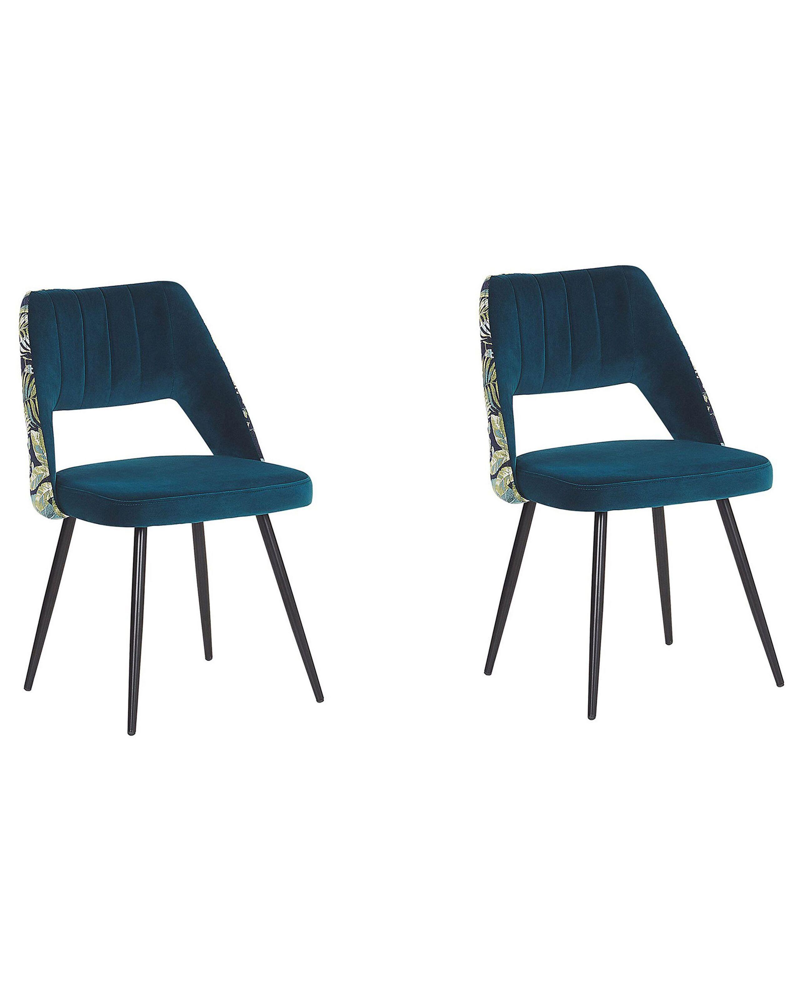 Beliani Lot de 2 chaises de salle à manger en Velours Glamour ANSLEY  