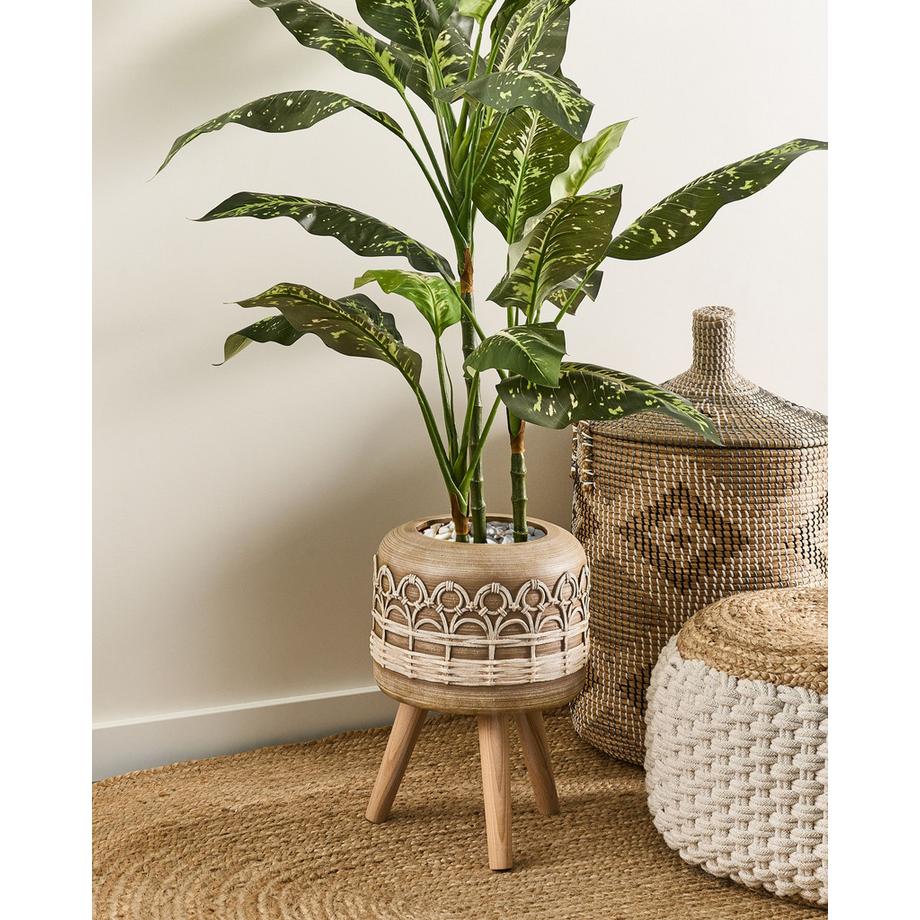 Beliani Cache-pot sur pied en Fibre d'argile Rétro CYRTOMIUM  