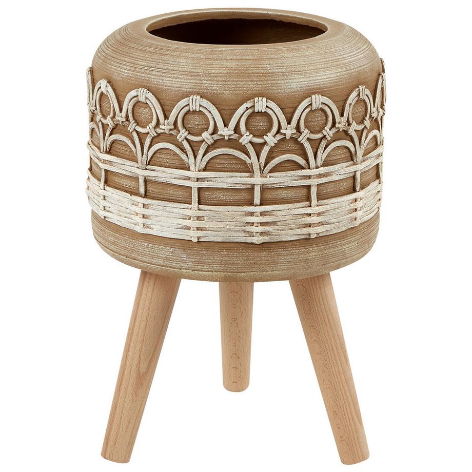 Beliani Cache-pot sur pied en Fibre d'argile Rétro CYRTOMIUM  