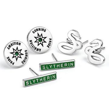 Slytherin Ohrring Set, Versilbert 3erPack