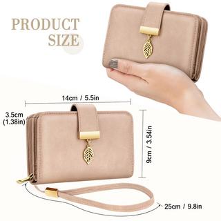 Only-bags.store Portafoglio in pelle con protezione RFID 18 scomparti per carte catena con cerniera e cordino  