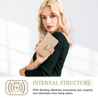 Only-bags.store Portafoglio in pelle con protezione RFID 18 scomparti per carte catena con cerniera e cordino  