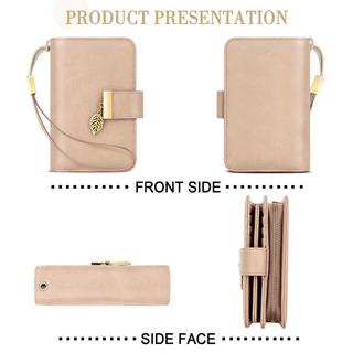 Only-bags.store Portafoglio in pelle con protezione RFID 18 scomparti per carte catena con cerniera e cordino  