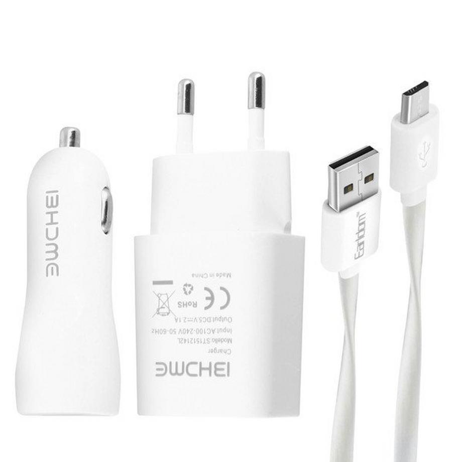 Chargeur 3en1 Voiture Câble Micro-USB