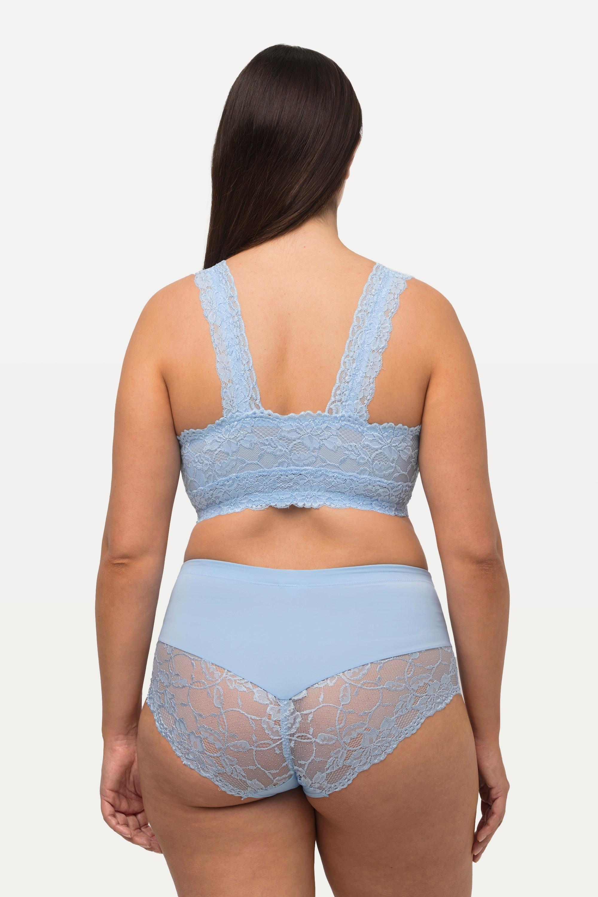 Ulla Popken  Bralette senza ferretto con pizzo e zip 